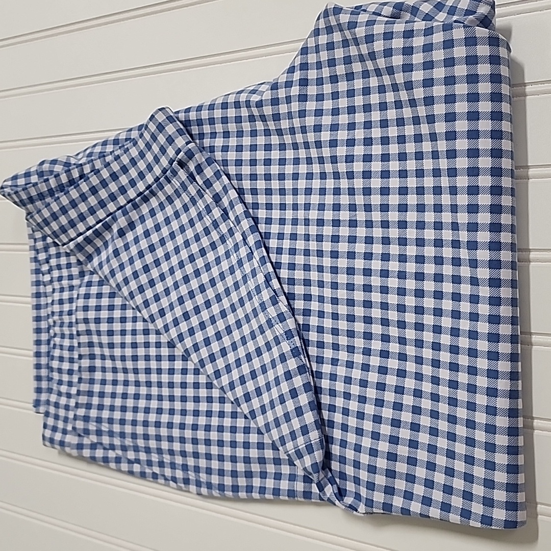 Susan Graver Weekend Checkered Pull On Pants Blue Xl